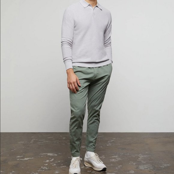 Onia All Terrain Cotton Stretch Ripstop Joggers in Sea Moss Green Size M - Picture 4 of 13